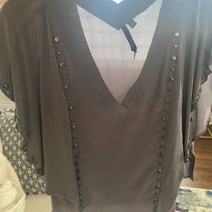 Beautiful Gray Silk Blouse